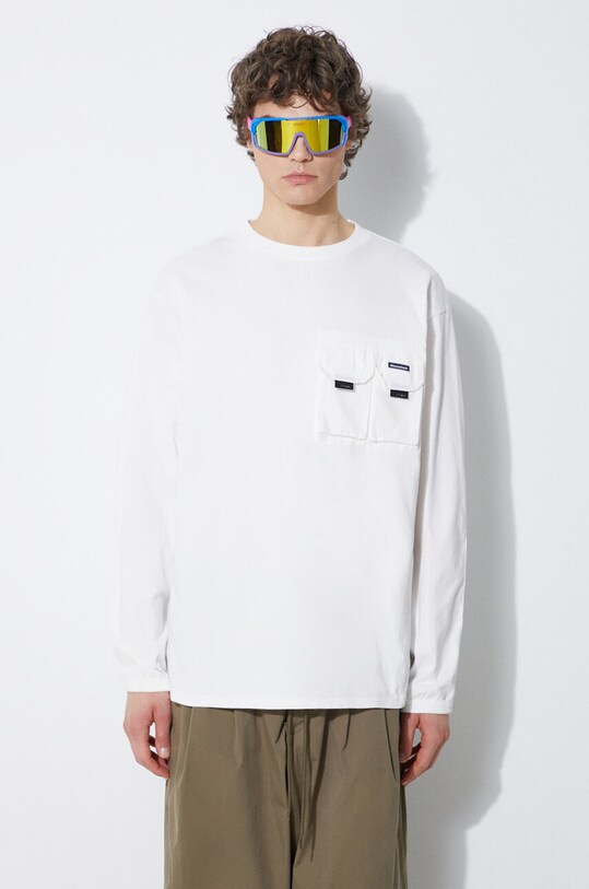 Bavlnené tričko s dlhým rukávom Manastash Armor L/S Tee biela 7924130002