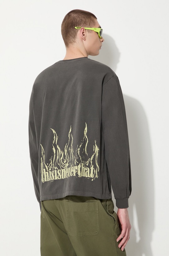 thisisneverthat camicia a maniche lunghe Flame Onyx rilassato grigio TN241TTSLT03