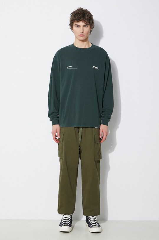 Represent cotton longsleeve top Patron Of The Club MLM4276.386 green SS24