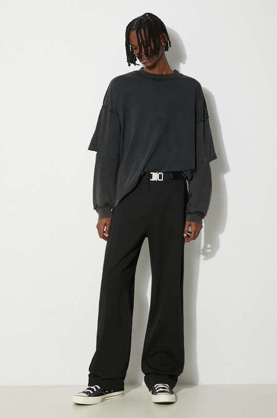 Bavlnené tričko s dlhým rukávom 1017 ALYX 9SM Cut-Out Elbow Longsleeve AAUTS0454FA01 čierna SS24