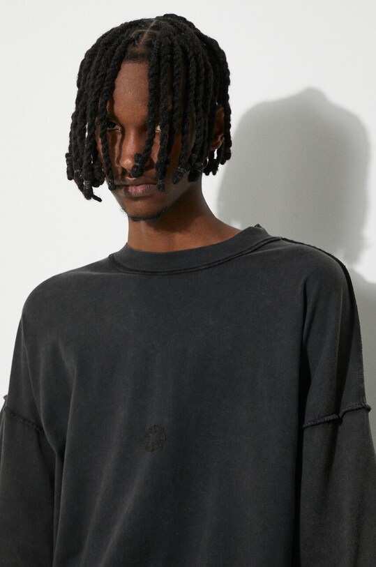 Bavlnené tričko s dlhým rukávom 1017 ALYX 9SM Cut-Out Elbow Longsleeve AAUTS0454FA01 čierna