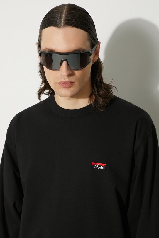 Nanga camicia a maniche lunghe Eco Hybrid Box Logo Embroidery Longsleeve Tee NW2411.1G803.A nero