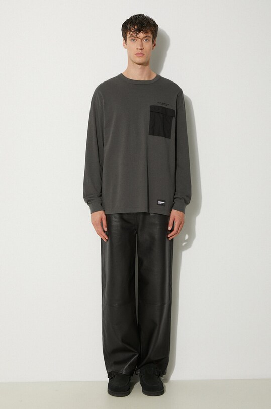 NEIGHBORHOOD cotton longsleeve top Design Crewneck 241UWNH.CSM04 green SS24