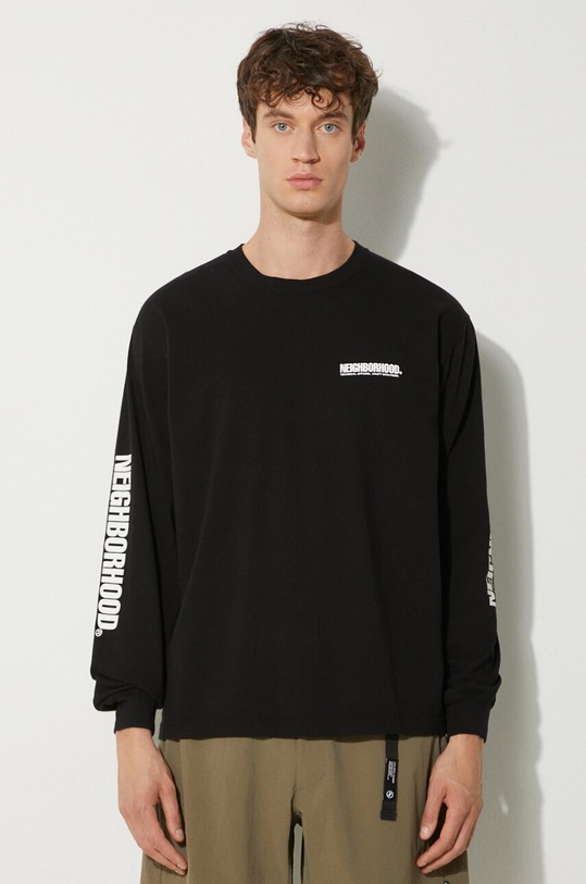 Pamučna majica dugih rukava NEIGHBORHOOD relaxed crna 241PCNH.LT01