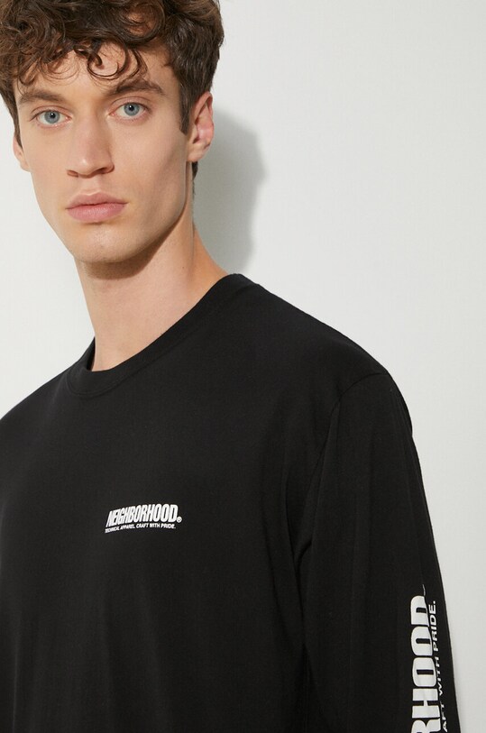 Pamučna majica dugih rukava NEIGHBORHOOD 241PCNH.LT01 crna