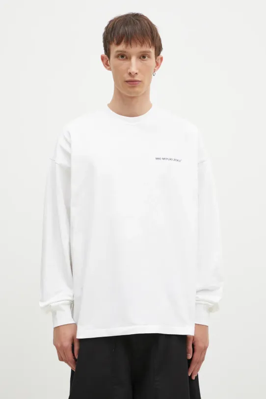 MKI MIYUKI ZOKU cotton longsleeve top Uniform Long Sleeve Tee cotton white UNIFORM.LONG.SLEEVE.TEE