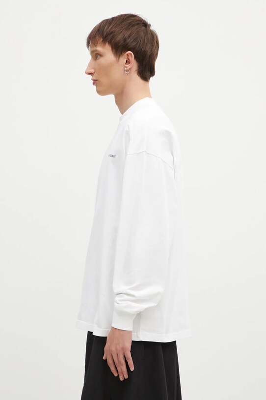 MKI MIYUKI ZOKU top a maniche lunghe in cotone Uniform Long Sleeve Tee UNIFORM.LONG.SLEEVE.TEE bianco SS24