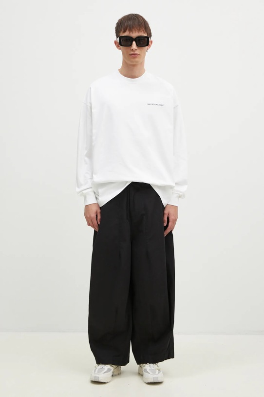 MKI MIYUKI ZOKU top a maniche lunghe in cotone Uniform Long Sleeve Tee bianco UNIFORM.LONG.SLEEVE.TEE