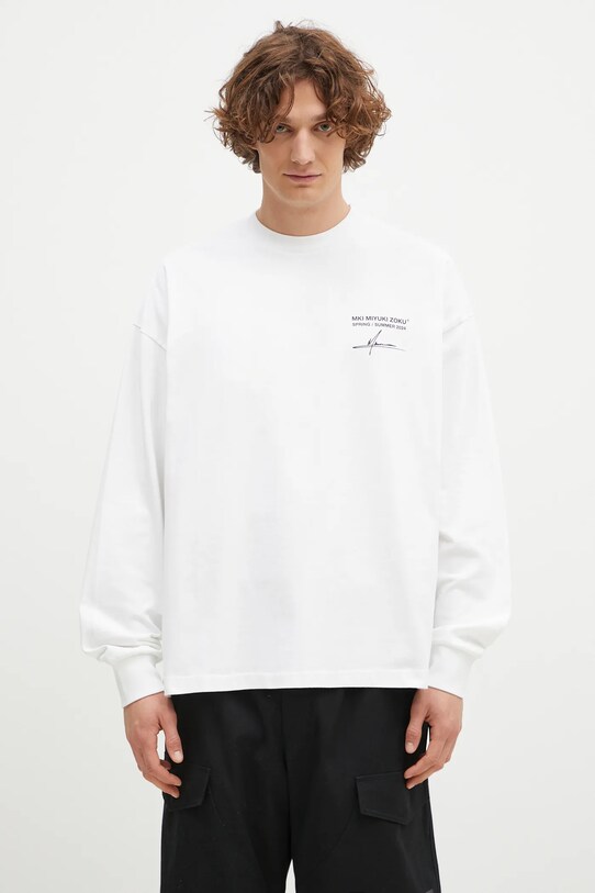 Îmbrăcăminte MKI MIYUKI ZOKU longsleeve din bumbac Resort Long Sleeve Tee RESORT.LONG.SLEEVE.TEE alb