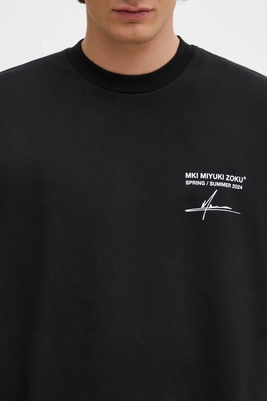 MKI MIYUKI ZOKU longsleeve bawełniany Resort Long Sleeve Tee czarny RESORT.LONG.SLEEVE.TEE