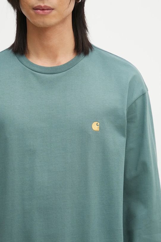 Carhartt WIP cotton longsleeve top L/S Chase T-Shirt green I026392.2N0XX