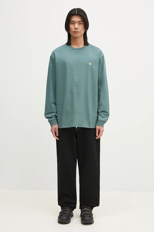 Pamučna majica dugih rukava Carhartt WIP L/S Chase T-Shirt I026392.2N0XX zelena