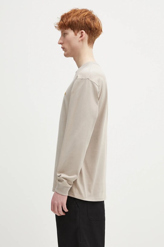 Carhartt WIP top a maniche lunghe in cotone L/S Chase T-Shirt I026392.2Q6XX beige SS25