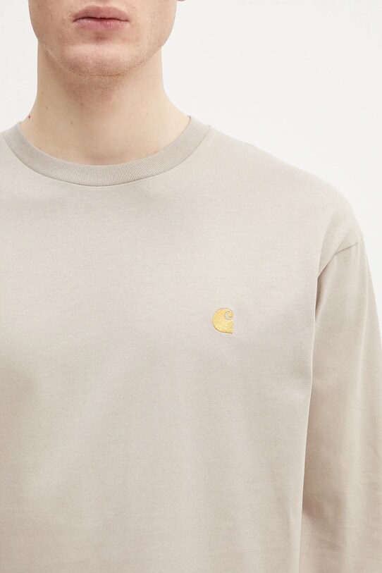 Carhartt WIP top a maniche lunghe in cotone L/S Chase T-Shirt beige I026392.2Q6XX