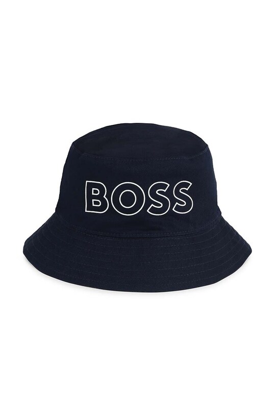 BOSS pălărie reversibilă din bumbac pentru copii bumbac bleumarin J50979.
