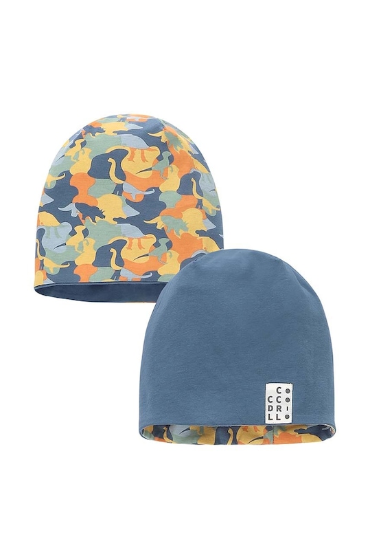 Coccodrillo czapka dwustronna dziecięca wzorzyste niebieski WC4364301ASB