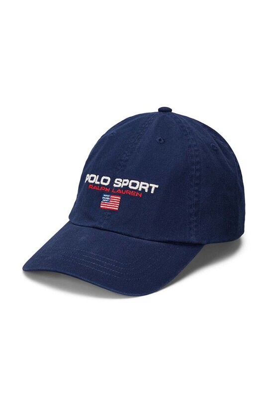 Дитяча бавовняна кепка Polo Ralph Lauren аплікація темно-синій 323940059003