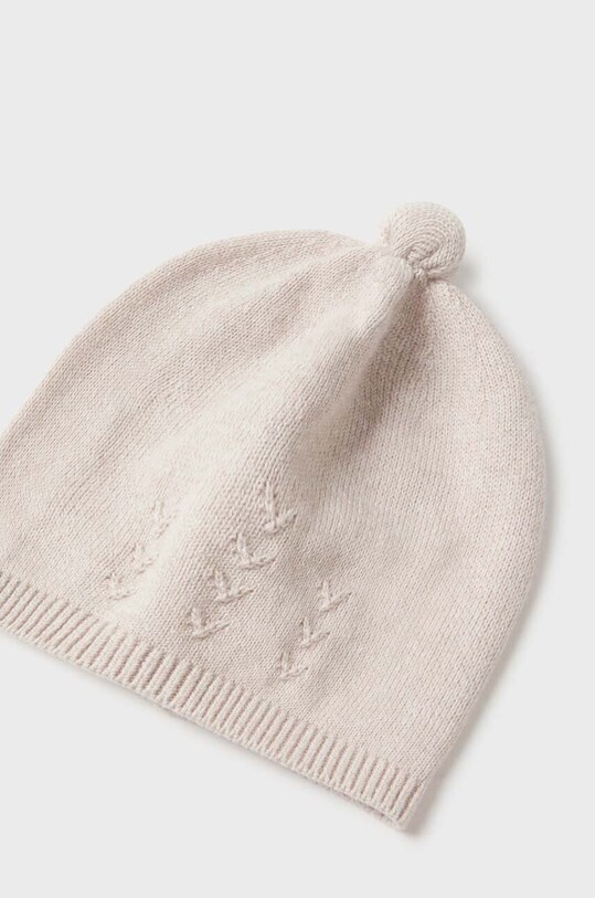 Mayoral Newborn czapka bawełniana niemowlęca 9717.1E.Newborn.PPYH beżowy SS24