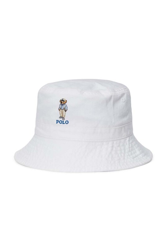 Dětský bavlněný klobouk Polo Ralph Lauren bavlna bílá 323945504001