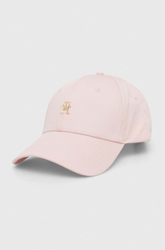 Tommy Hilfiger czapka z daszkiem bawełniana bawełna różowy AW0AW15772