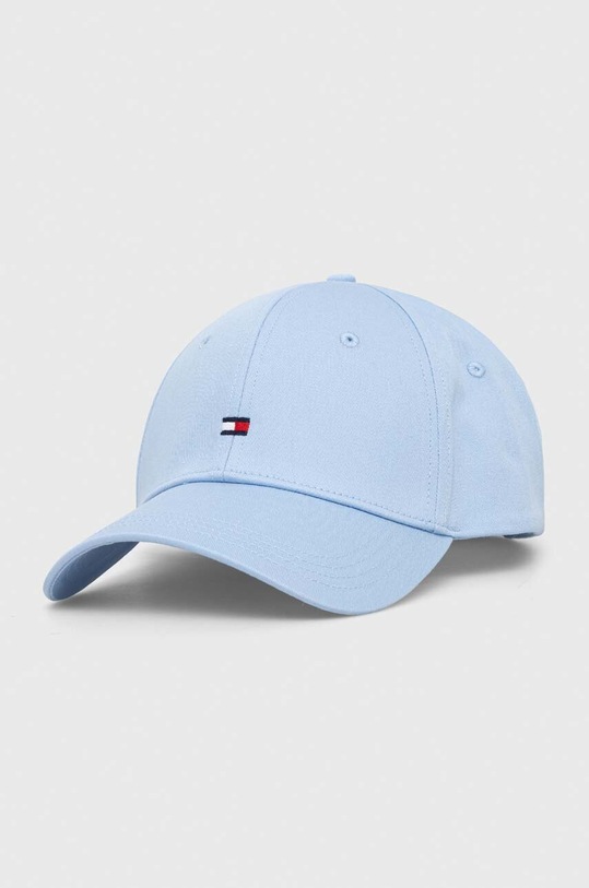Tommy Hilfiger czapka z daszkiem bawełniana aplikacja niebieski AW0AW15785