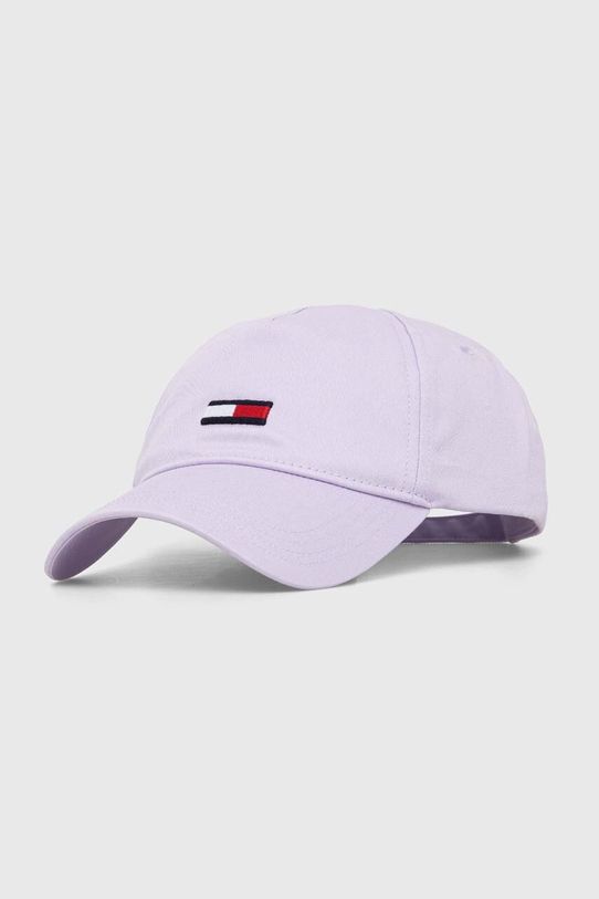 Tommy Jeans șapcă de baseball din bumbac bumbac violet AW0AW15842