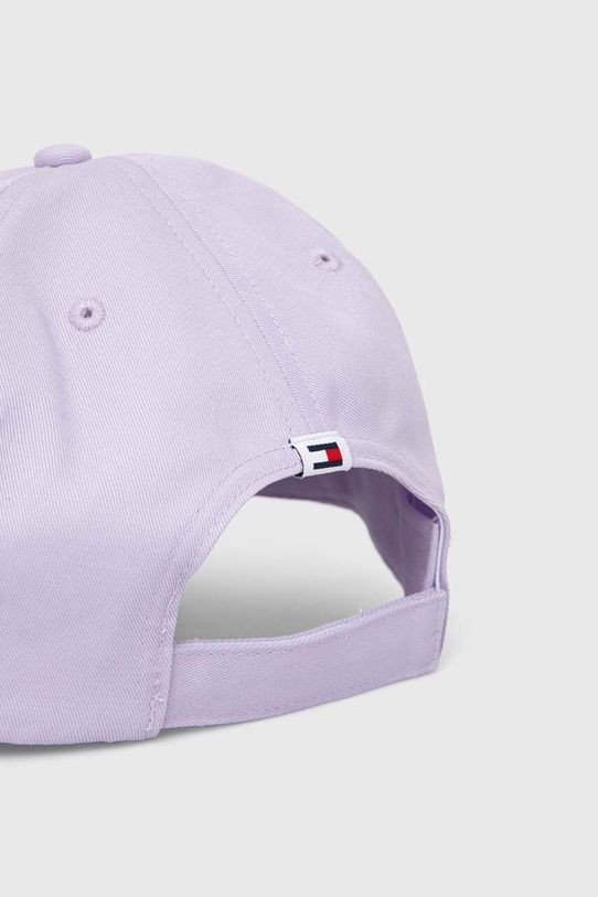 Akcesoria Tommy Jeans czapka z daszkiem bawełniana AW0AW15845 fioletowy