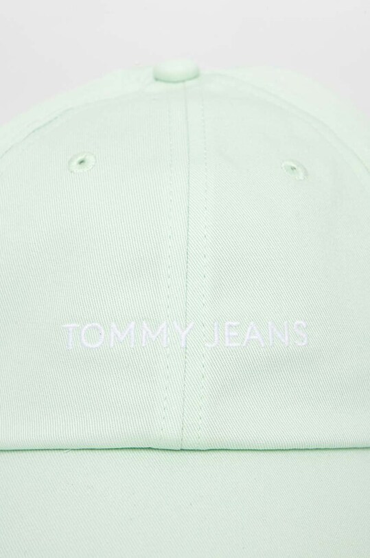 Tommy Jeans șapcă de baseball din bumbac AW0AW15845 verde SS24