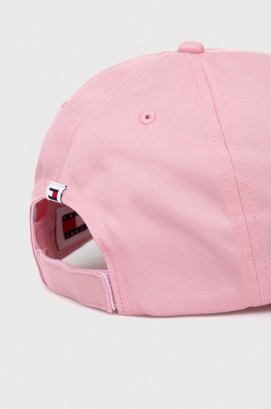 Akcesoria Tommy Jeans czapka z daszkiem bawełniana AW0AW15845 różowy