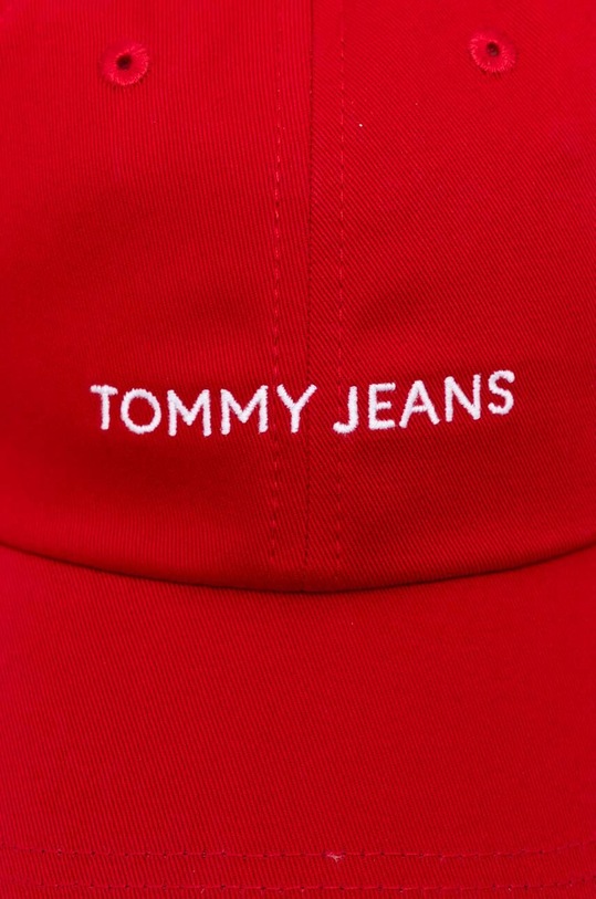 Tommy Jeans czapka z daszkiem bawełniana AW0AW15845 czerwony SS24