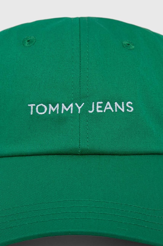 Tommy Jeans czapka z daszkiem bawełniana AW0AW15845 zielony SS24