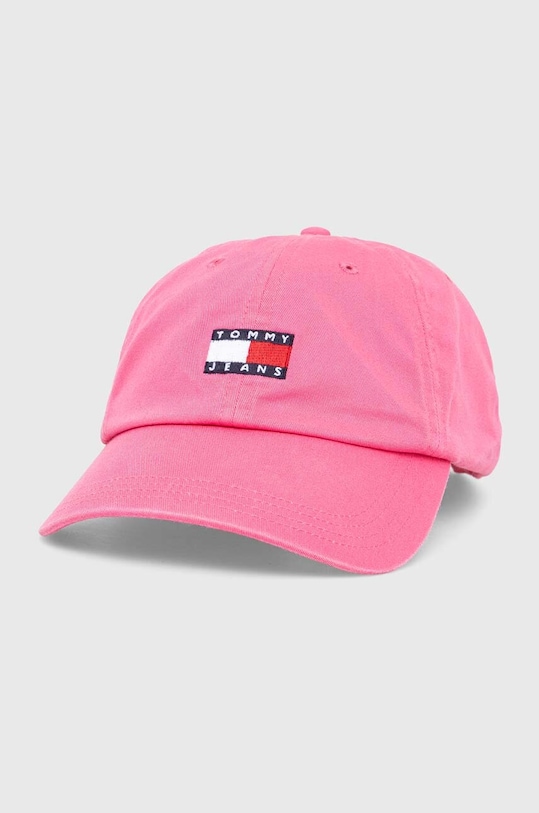 Tommy Jeans șapcă de baseball din bumbac bumbac roz AW0AW15848