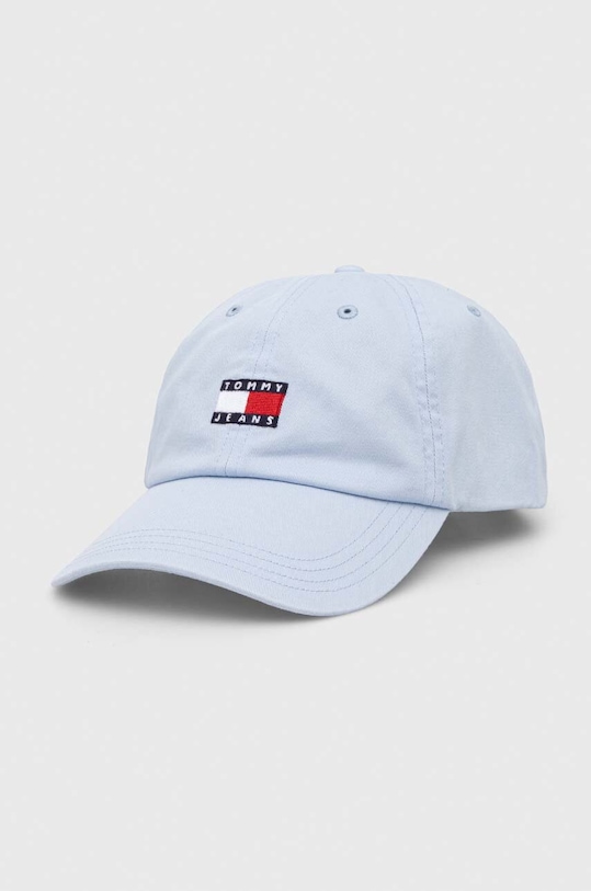 Tommy Jeans șapcă de baseball din bumbac bumbac albastru AW0AW15848