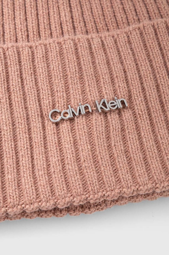 Шапка з домішкою вовни Calvin Klein K60K611401 рожевий SS24