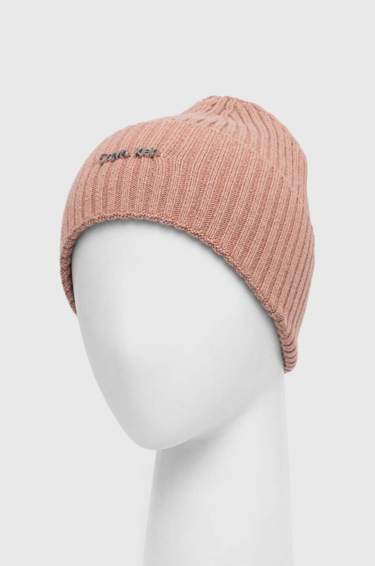 Аксесуари Шапка з домішкою вовни Calvin Klein K60K611401 рожевий