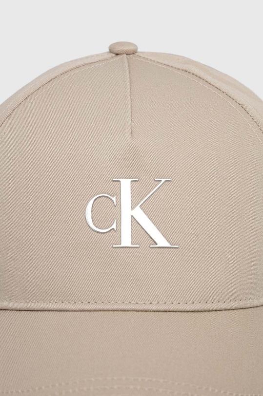 Bavlněná baseballová čepice Calvin Klein Jeans K60K611541 béžová SS24