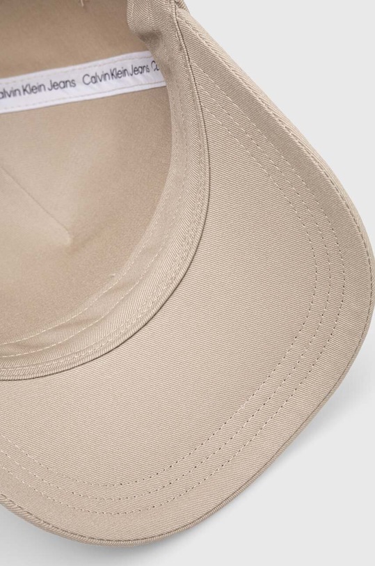 Bavlněná baseballová čepice Calvin Klein Jeans béžová K60K611541