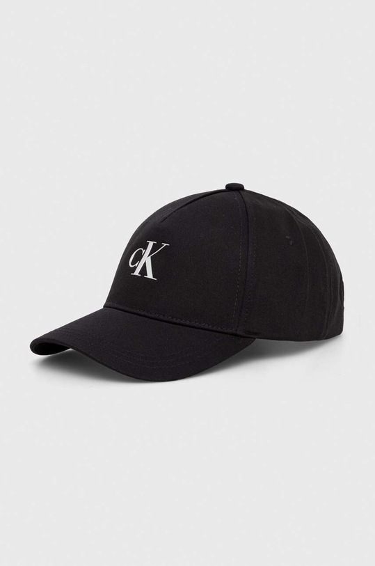 Bavlněná baseballová čepice Calvin Klein Jeans bavlna černá K60K611541