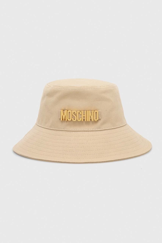 Pamučni šešir Moschino natpis bež M3094.65408