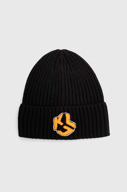 Karl Lagerfeld Jeans caciula din amestec de lana imprimeu negru 240J3405