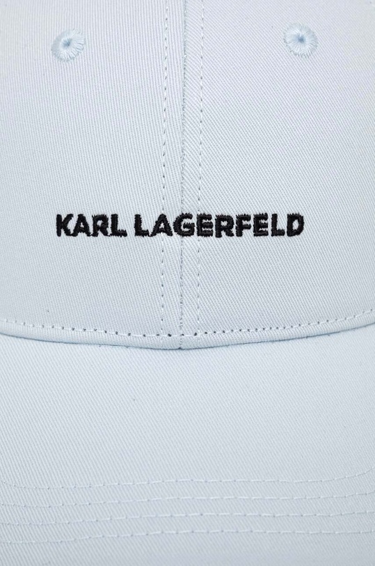 Akcesoria Karl Lagerfeld czapka z daszkiem bawełniana 240W3408 niebieski