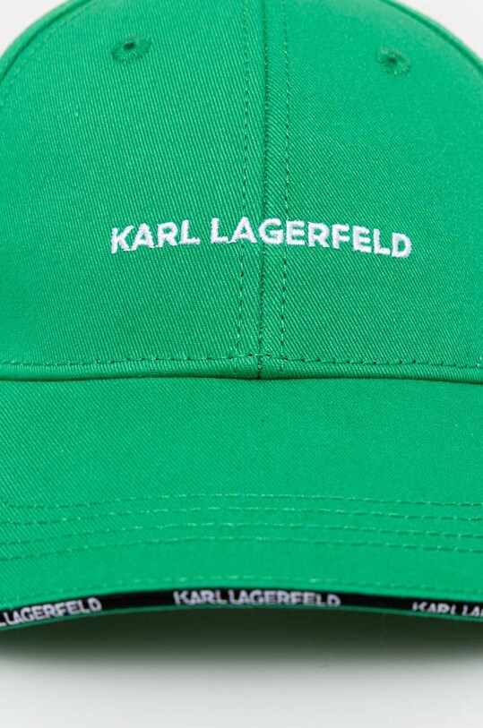 Бавовняна бейсболка Karl Lagerfeld 240W3408 зелений SS24