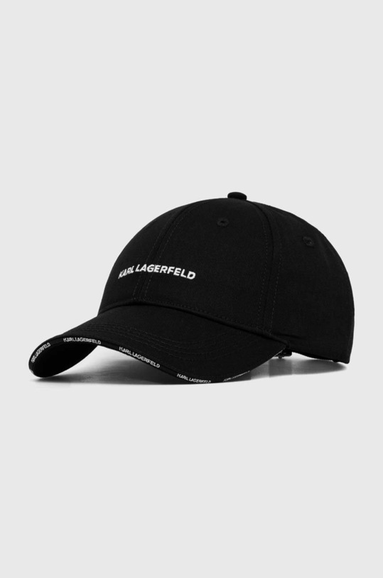 Karl Lagerfeld czapka z daszkiem bawełniana aplikacja czarny 240W3408