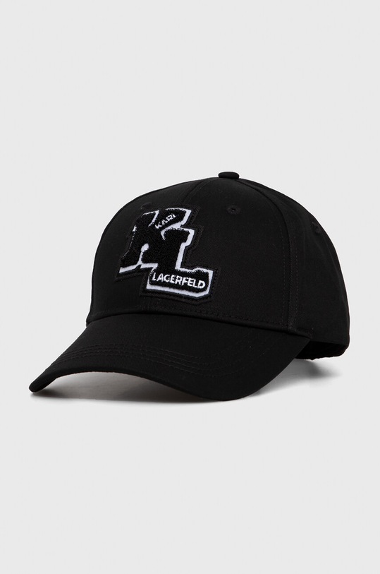 Karl Lagerfeld czapka z daszkiem aplikacja czarny 240W3422