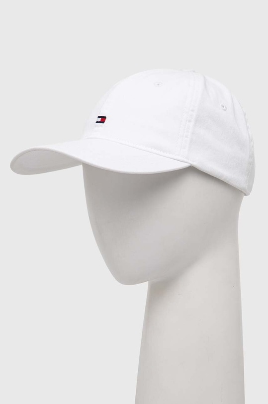 Bavlněná baseballová čepice Tommy Hilfiger bavlna bílá AW0AW16050