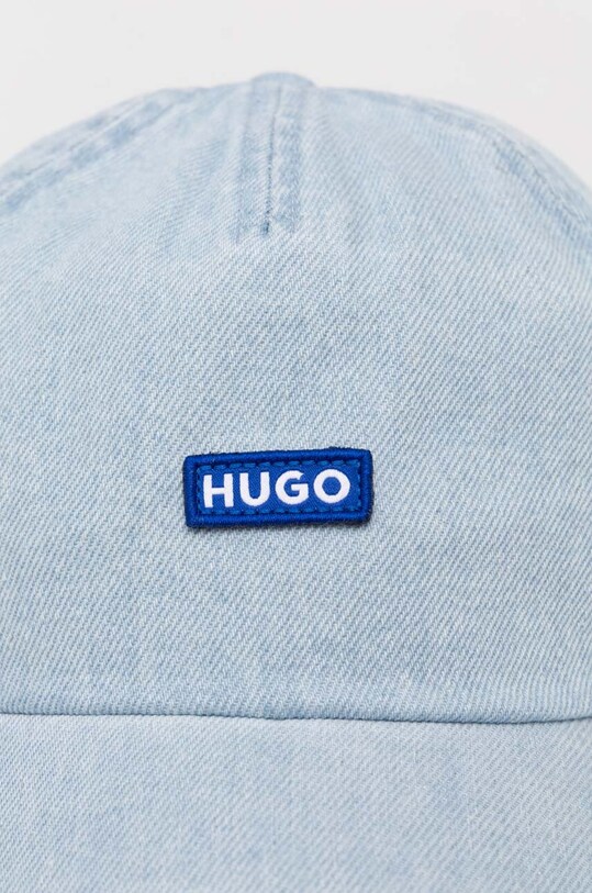 Akcesoria HUGO Blue czapka z daszkiem jeansowa 50522279 niebieski