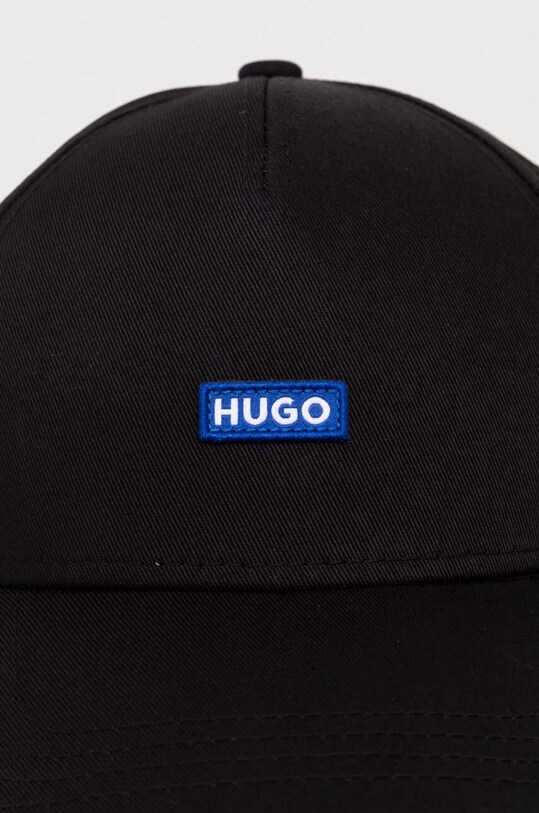 HUGO Blue czapka z daszkiem bawełniana 50522291 czarny SS24