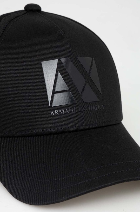 Armani Exchange czapka z daszkiem bawełniana 944200.4R100 czarny SS24