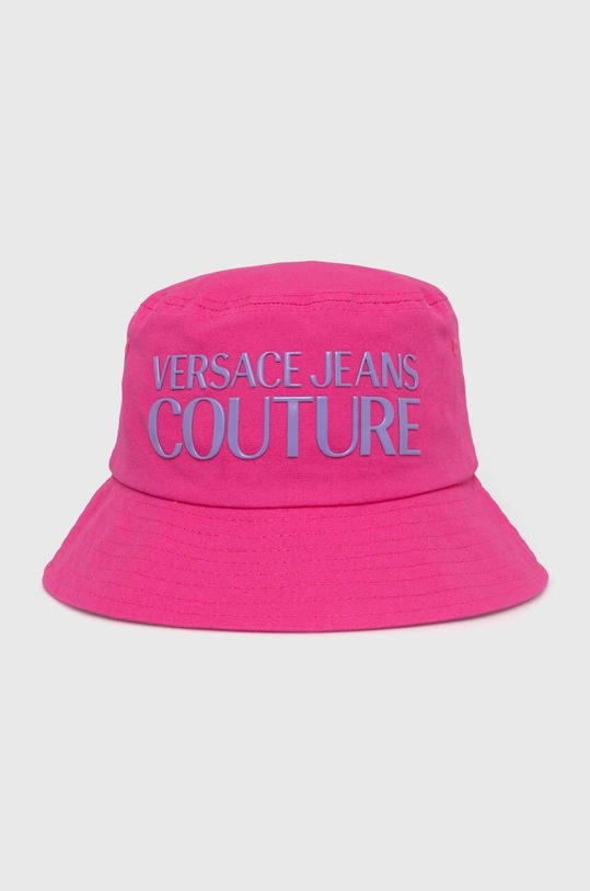 Versace Jeans Couture kapelusz bawełniany aplikacja różowy 76HAZK04.ZG268
