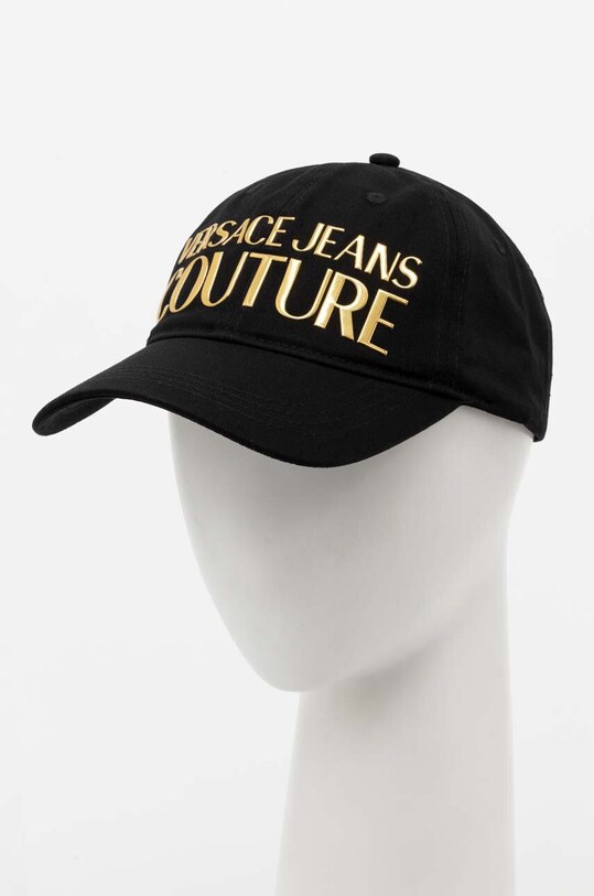 Versace Jeans Couture czapka z daszkiem bawełniana aplikacja czarny 76HAZK32.ZG207